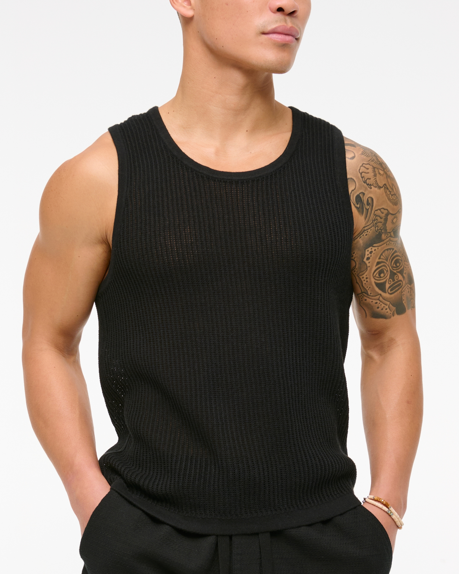 Cropped Classic Stitch Sweater Tank