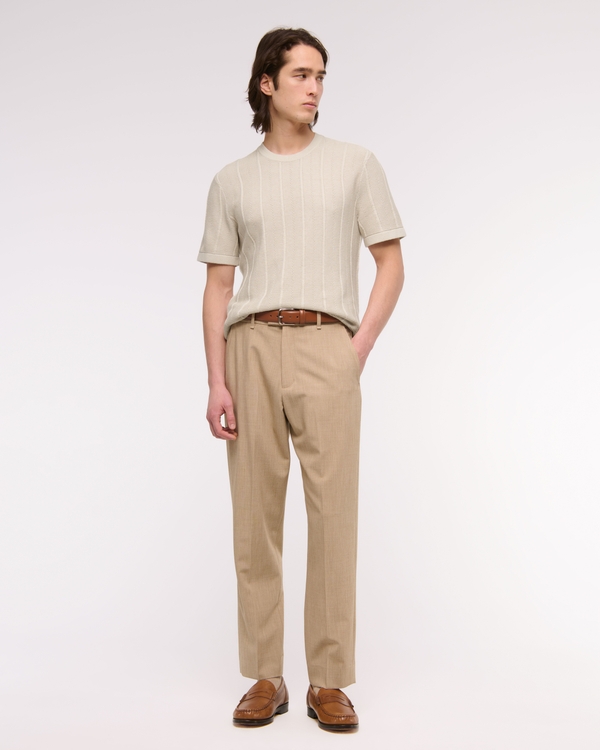 Stitched Sweater Tee, Beige view 2