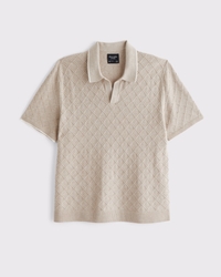 Preppy Tipped Johnny Collar Sweater Polo