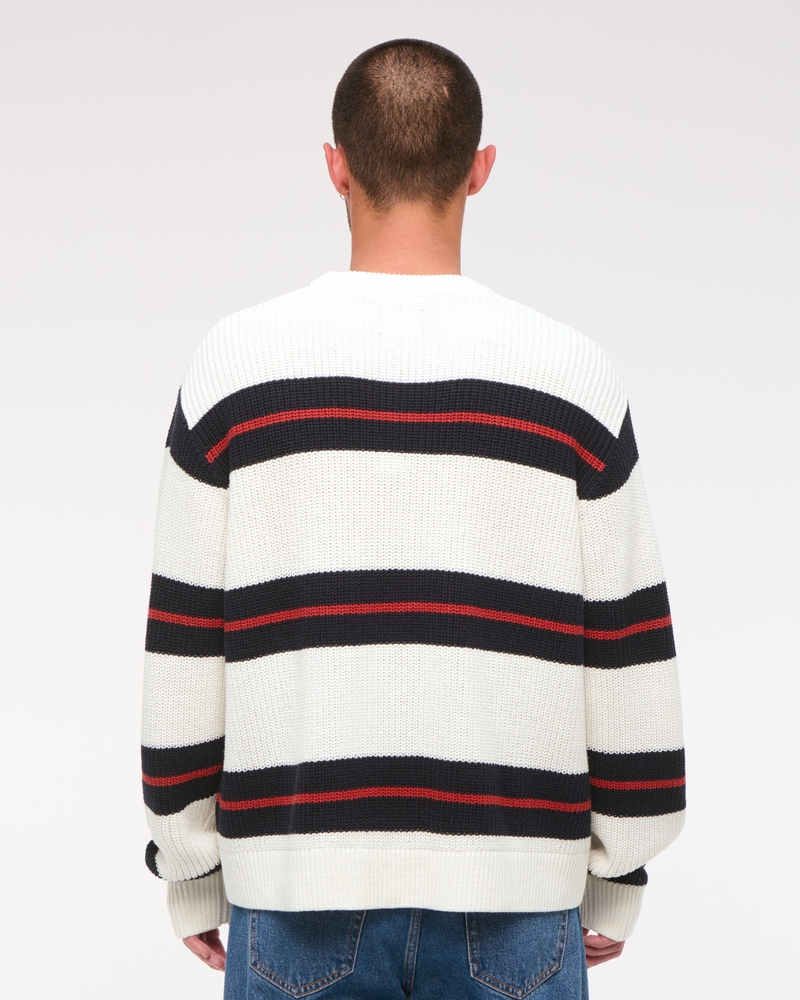 Oversized Striped Crew Sweater