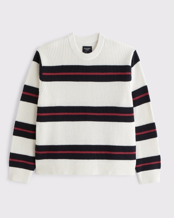 Oversized Striped Crew Sweater