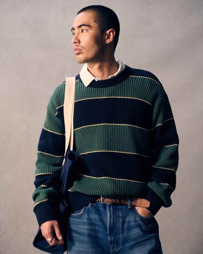 Space Dye Abercrombie Oversized Sweater Abercrombie Fitch Blue