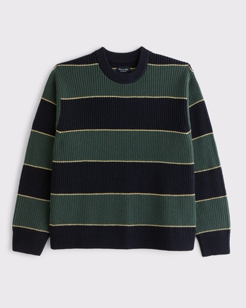 Men's Oversized Striped Crew Sweater | Men's Clearance