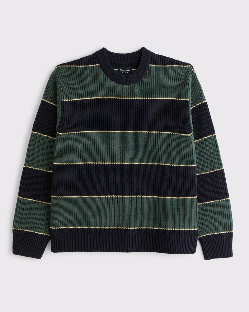 新品　正規品　BRIEFING STRIPE CREW NECK KNIT Wool_pattern_boxy_crew_neck-