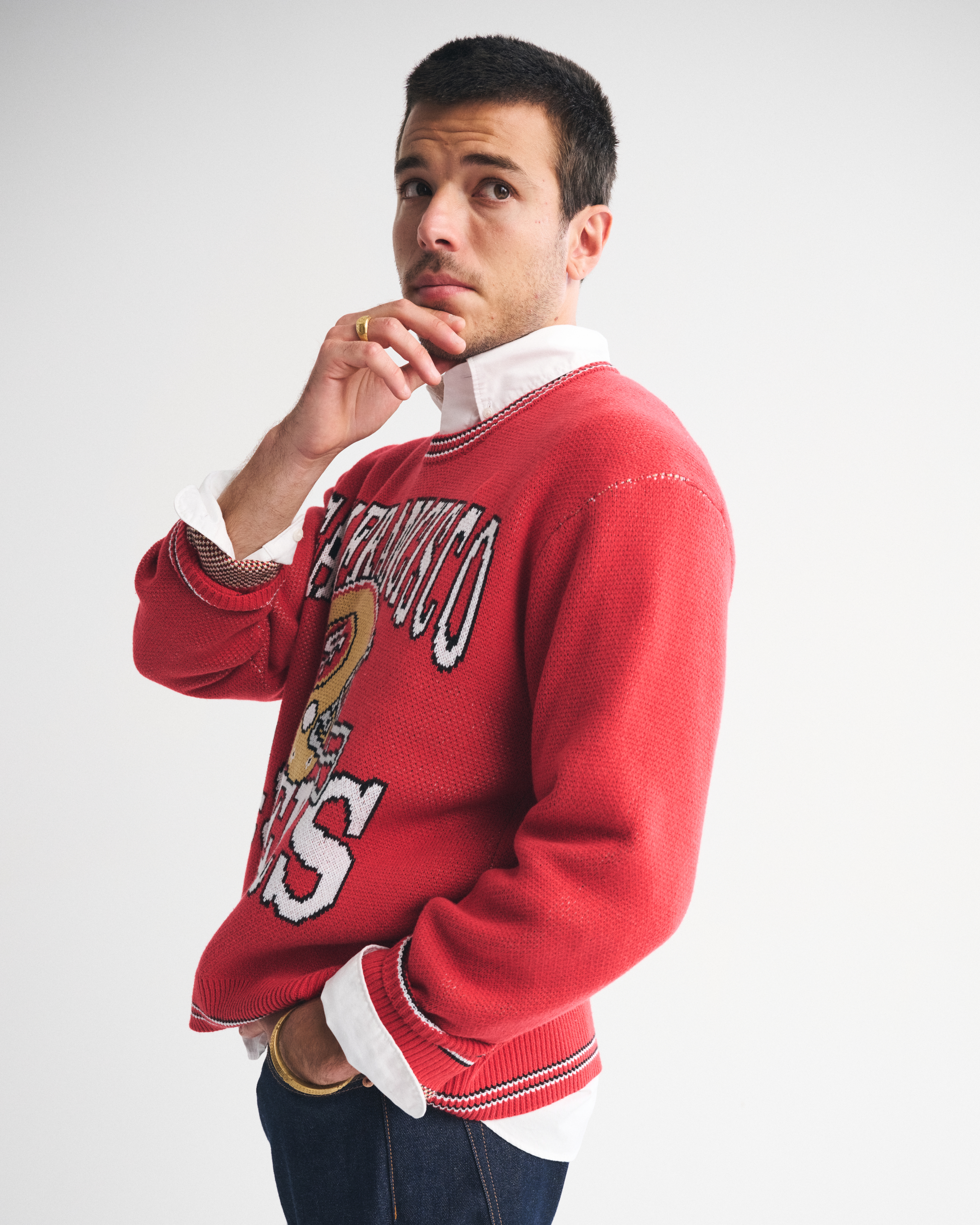 値下げ 49ERS knit sweater USA製 Mens M 値下げ 49ERS knit sweater USA製 Mens M