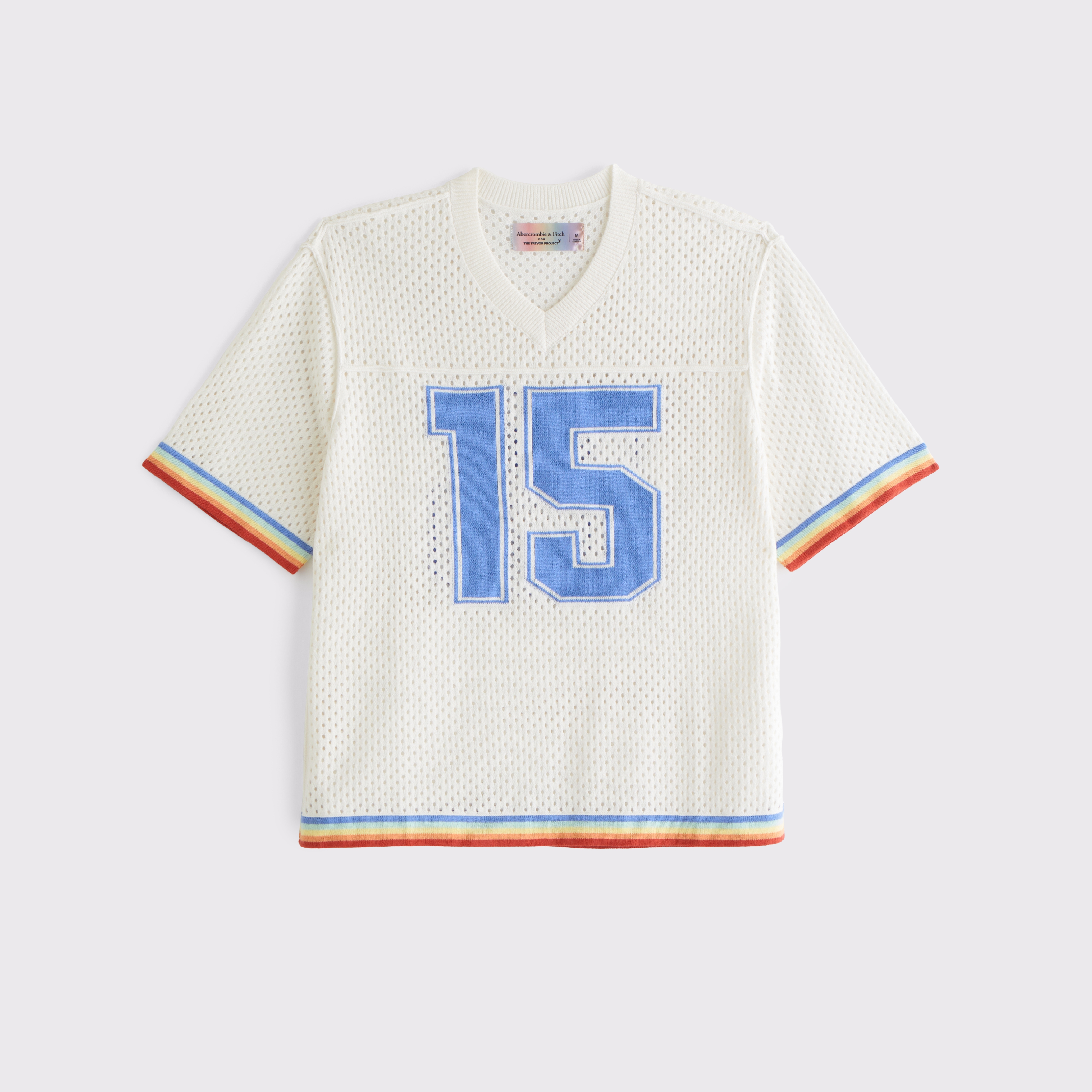 Abercrombie & Fitch Pride Football Jersey-inspired Sweater In White