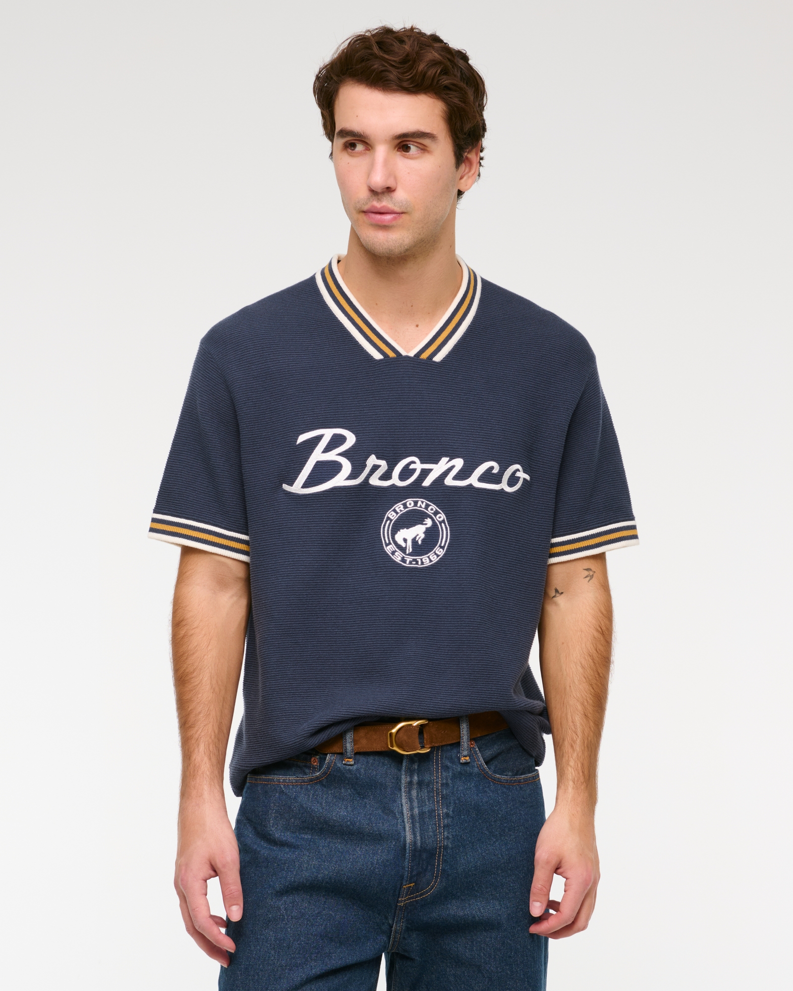 Bronco Soccer Jersey-Inspired Sweater