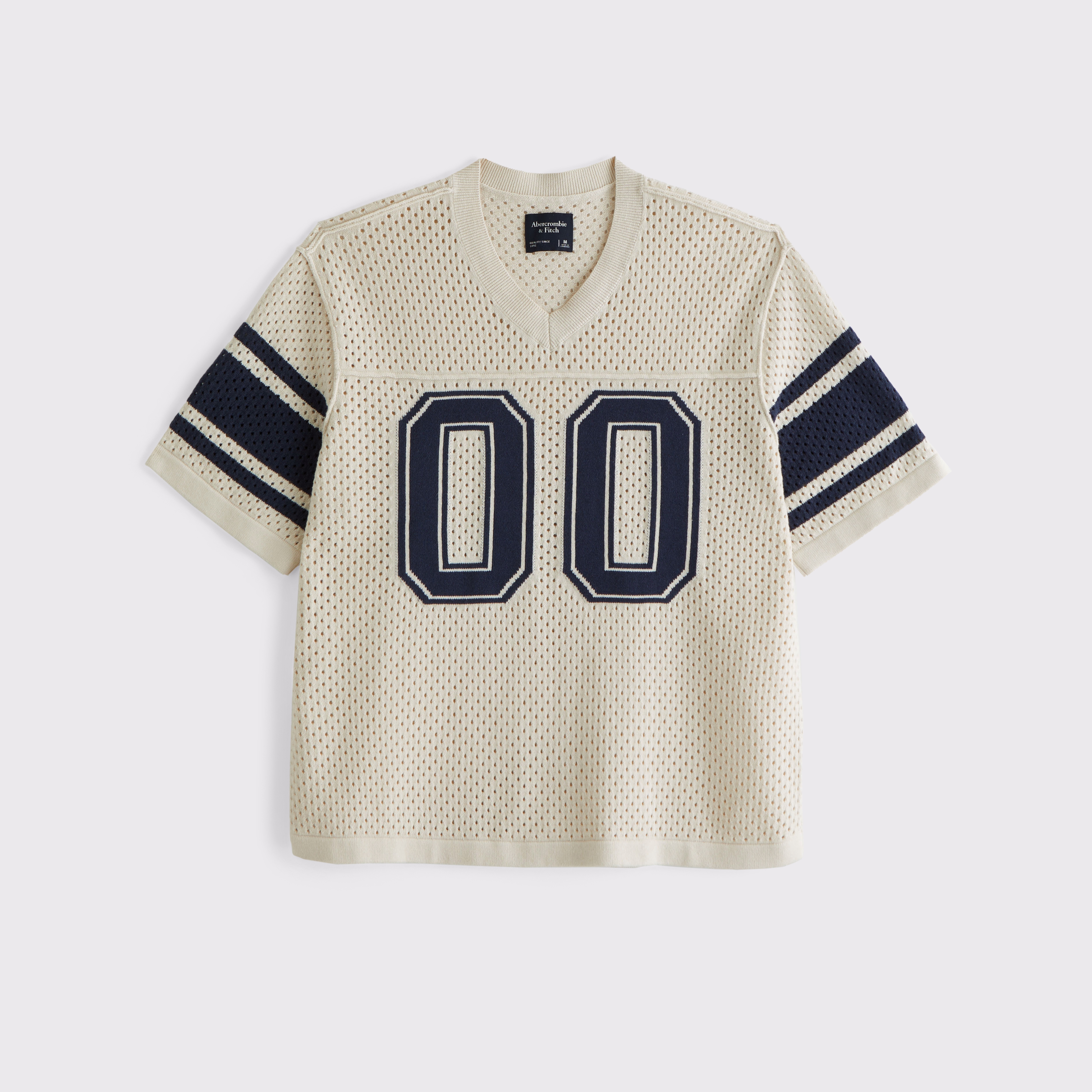 【Andersson Bell】 FOOTBALL SHORT SLEEVE SWEATER 2色 Football Short Sleeve Sweater - Black | UP THERE