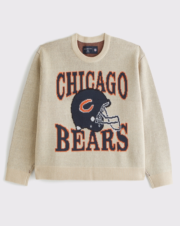 Chicago Bears Crew Sweater, Navy-bears view 1