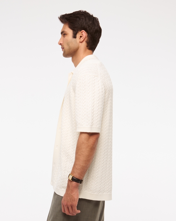 Cable Button-Through Sweater Polo
