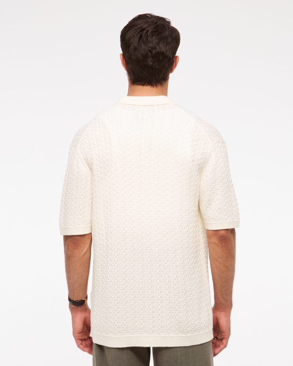 Cable Button-Through Sweater Polo