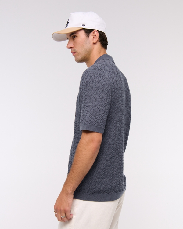 Cable Button-Through Sweater Polo