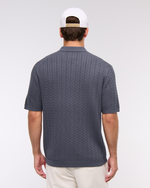 Cable Button-Through Sweater Polo