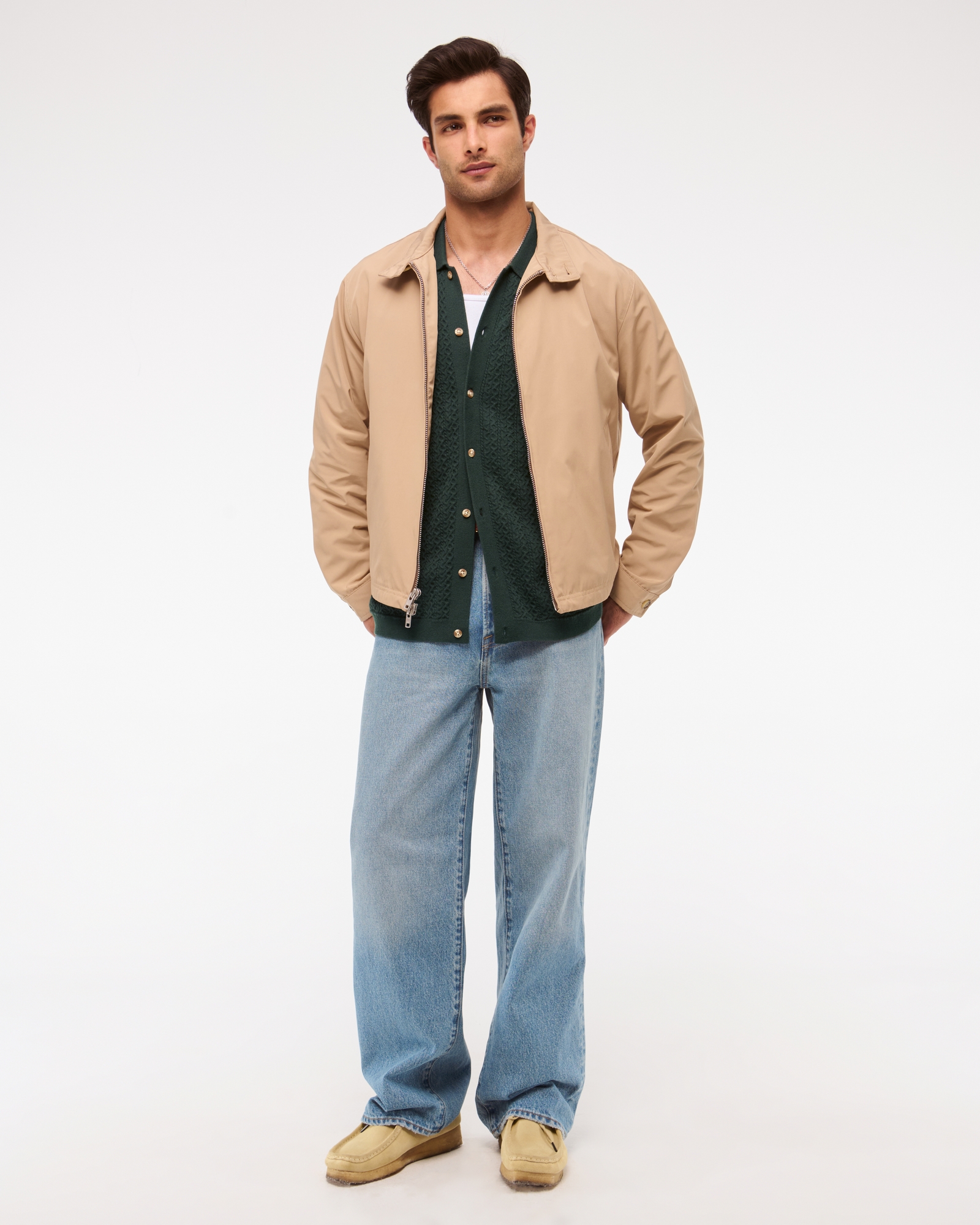 Cable Button-Through Sweater Polo