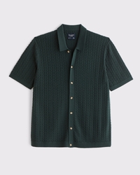 Cable Button-Through Sweater Polo