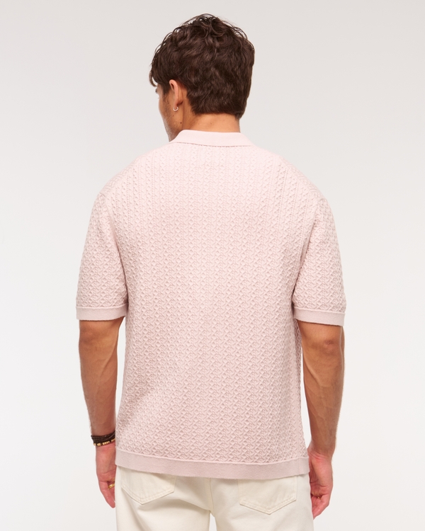 Cable Button-Through Sweater Polo
