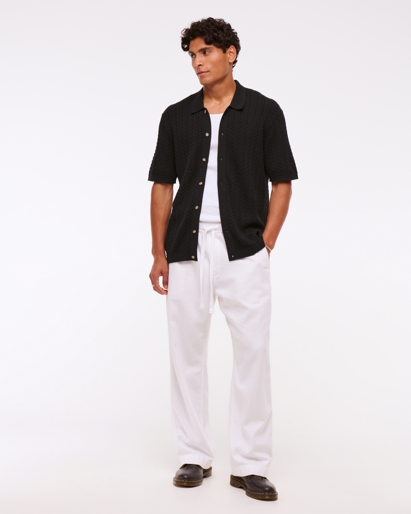 Cable Button-Through Sweater Polo