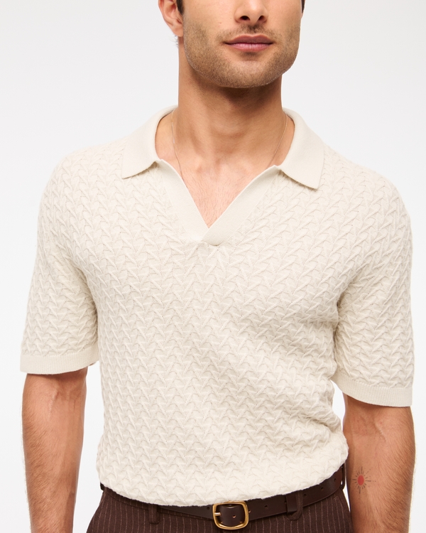 Pima Cotton Johnny Collar Sweater Polo