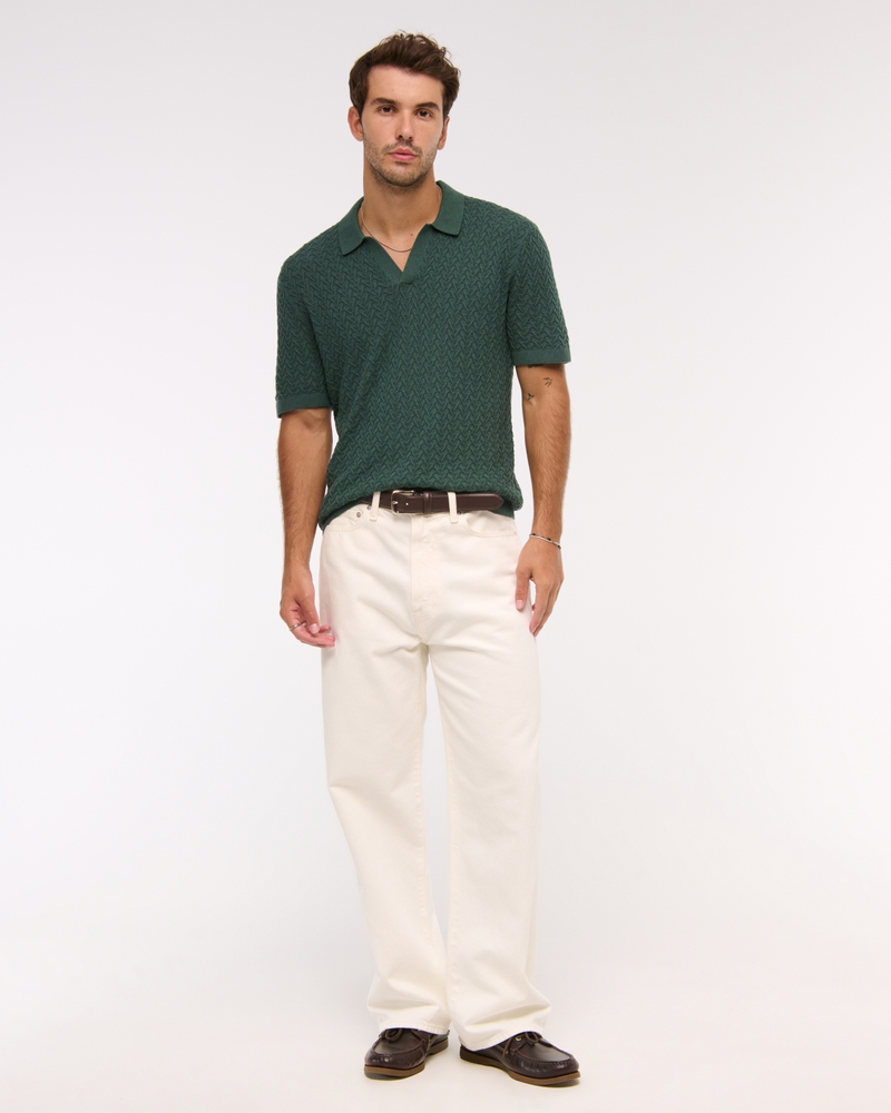 Pima Cotton Johnny Collar Sweater Polo