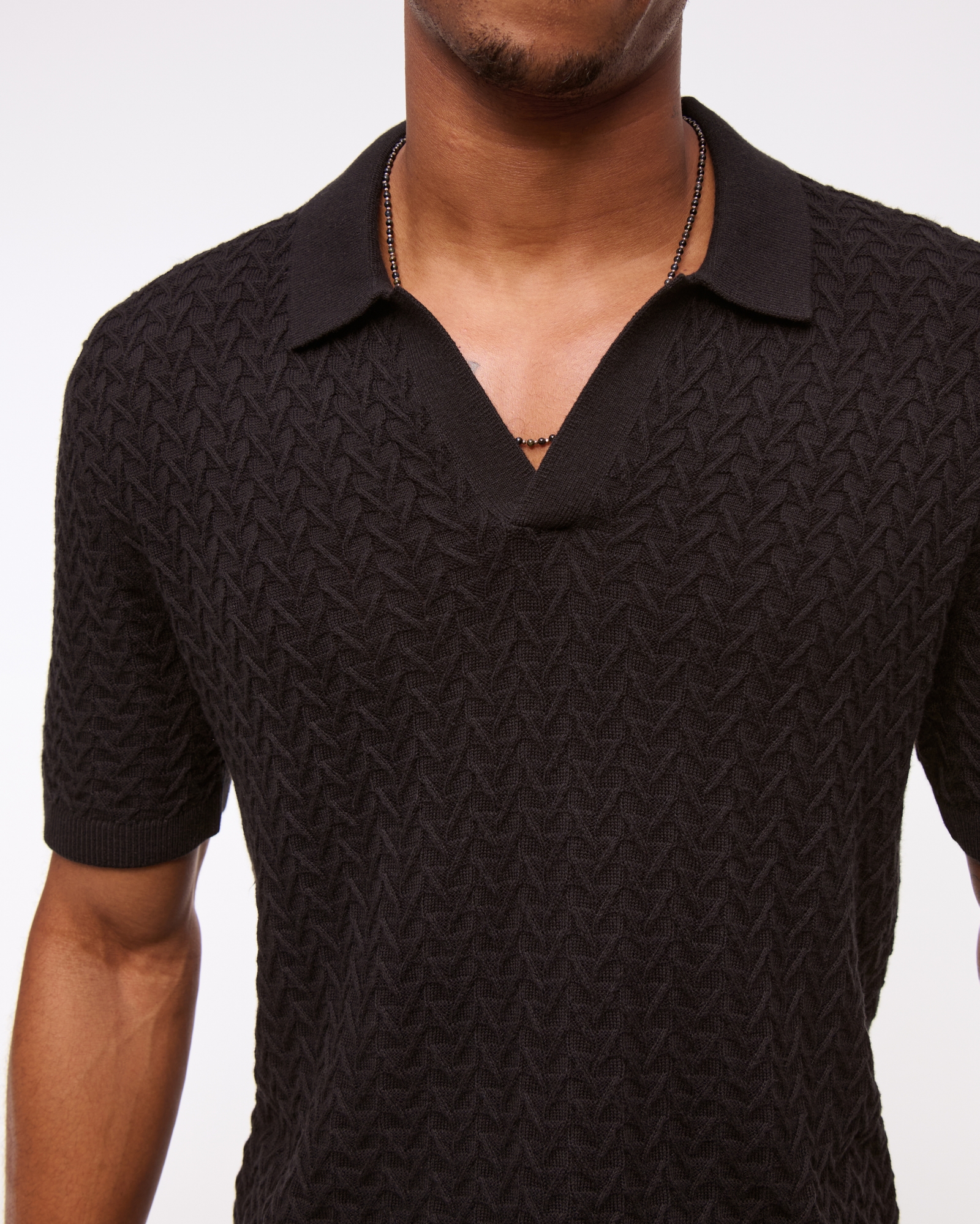 Pima Cotton Johnny Collar Sweater Polo