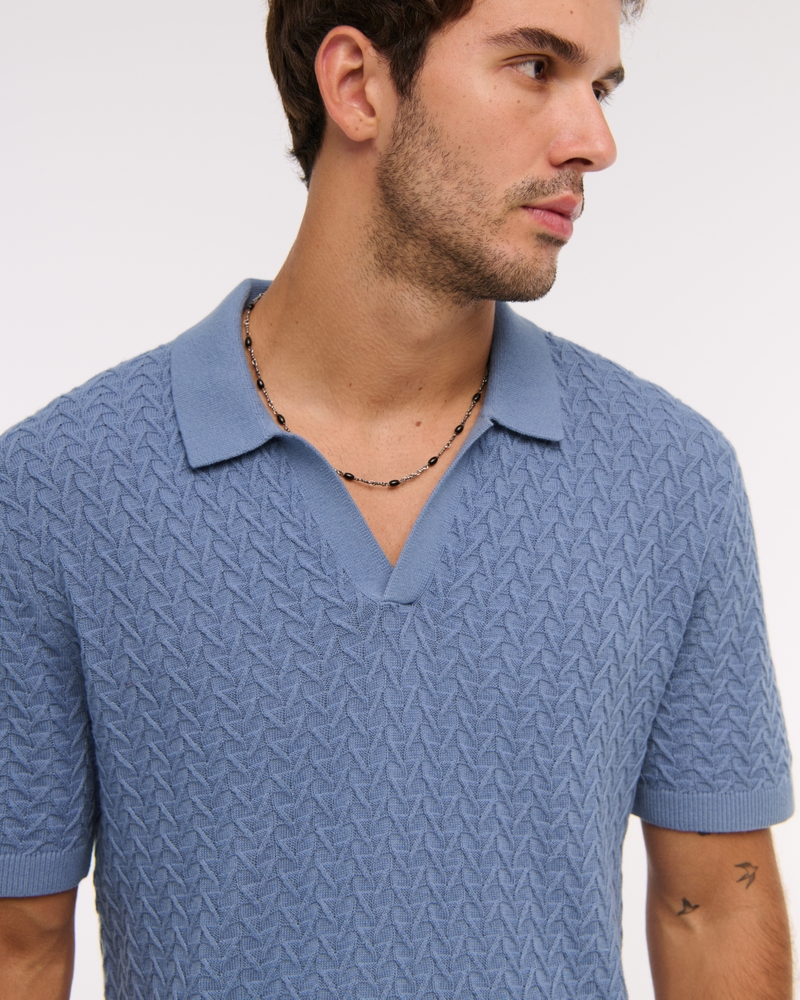Pima Cotton Johnny Collar Sweater Polo