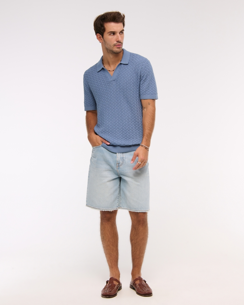 Pima Cotton Johnny Collar Sweater Polo