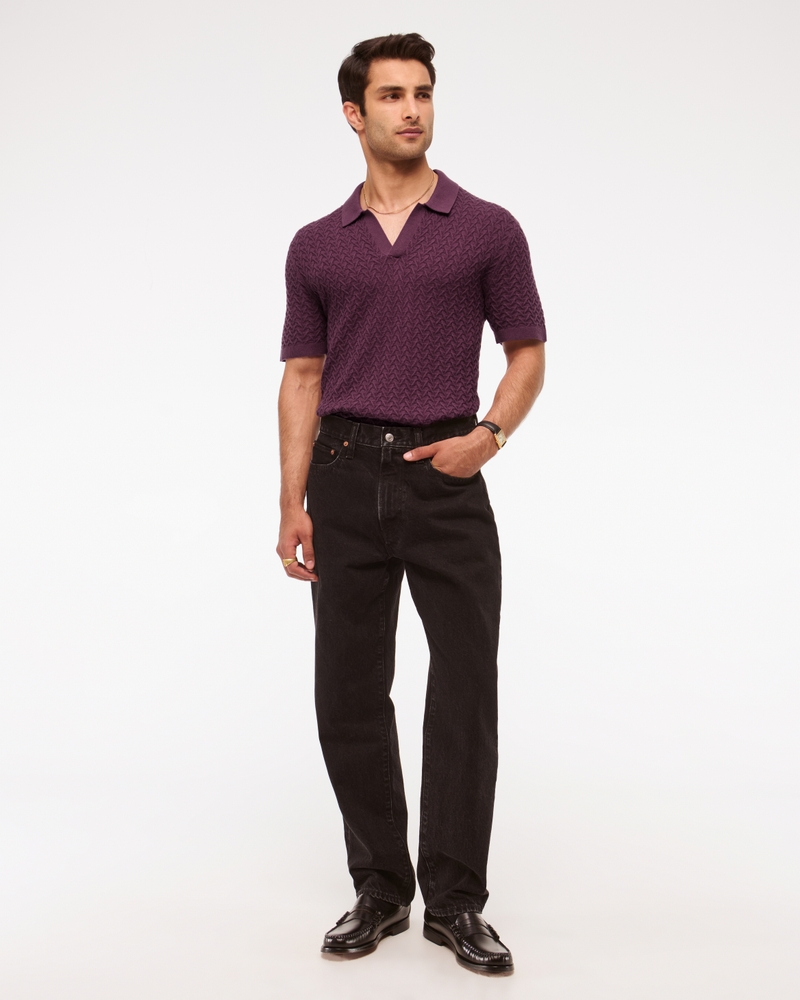 Pima Cotton Johnny Collar Sweater Polo