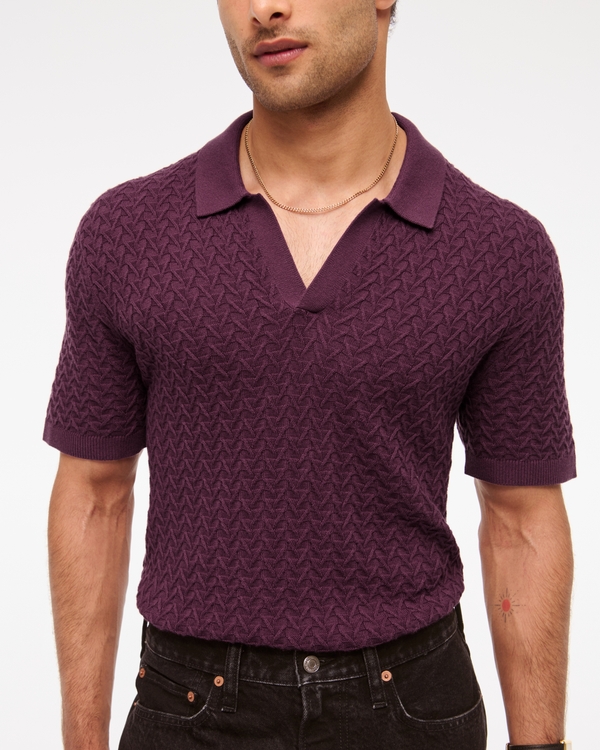 Pima Cotton Johnny Collar Sweater Polo
