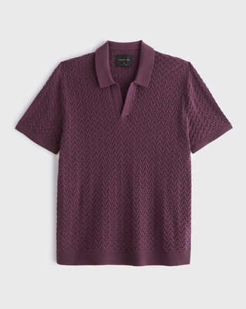 Men's Pima Cotton Johnny Collar Sweater Polo | Men's Tops