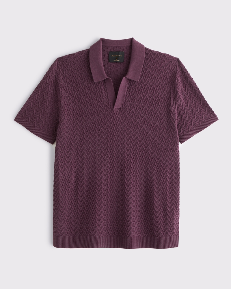 Men's Pima Cotton Johnny Collar Sweater Polo | Men's Tops