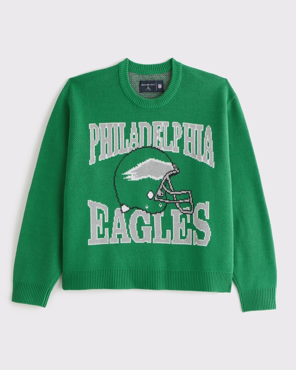 Philadelphia Eagles Crew Sweater, Green-eagles view 1