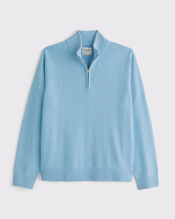 Icon Quarter-Zip Sweater, Light Blue view 1