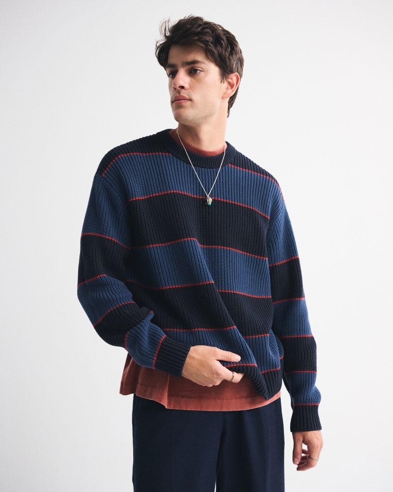 Oversized Waffle Crew Sweater