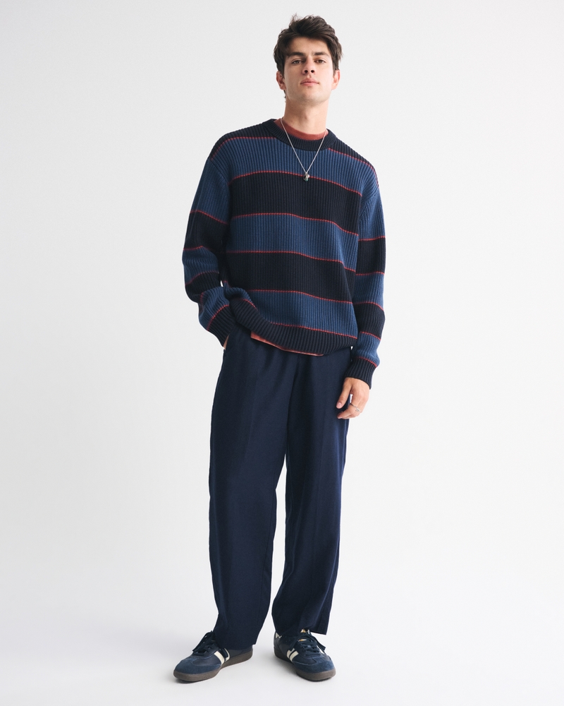 Oversized Waffle Crew Sweater