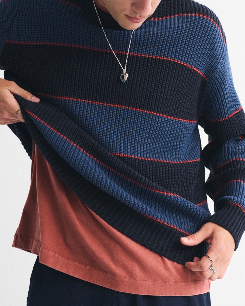 Oversized Waffle Crew Sweater