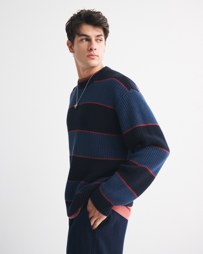 Oversized Waffle Crew Sweater