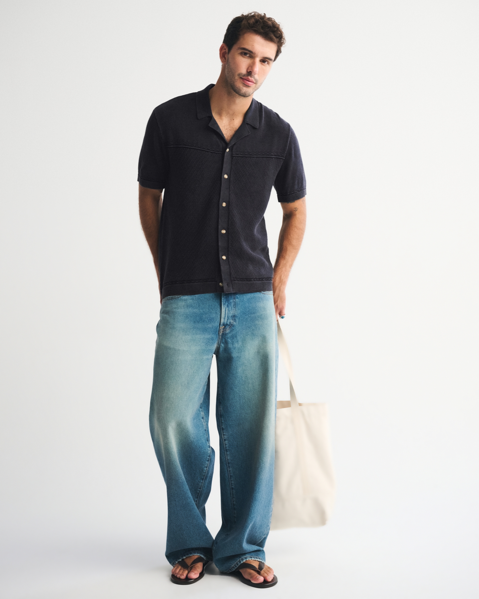 Western Button-Through Sweater Polo