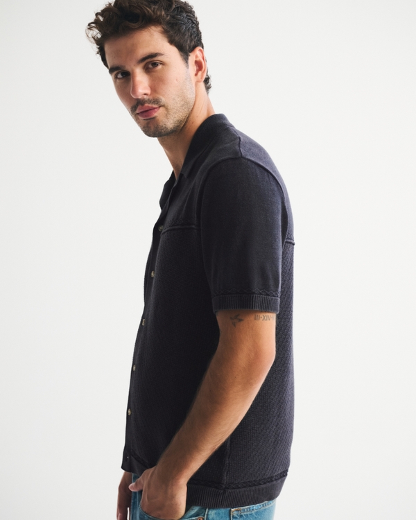 Western Button-Through Sweater Polo