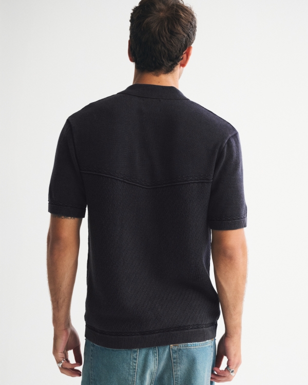 Western Button-Through Sweater Polo