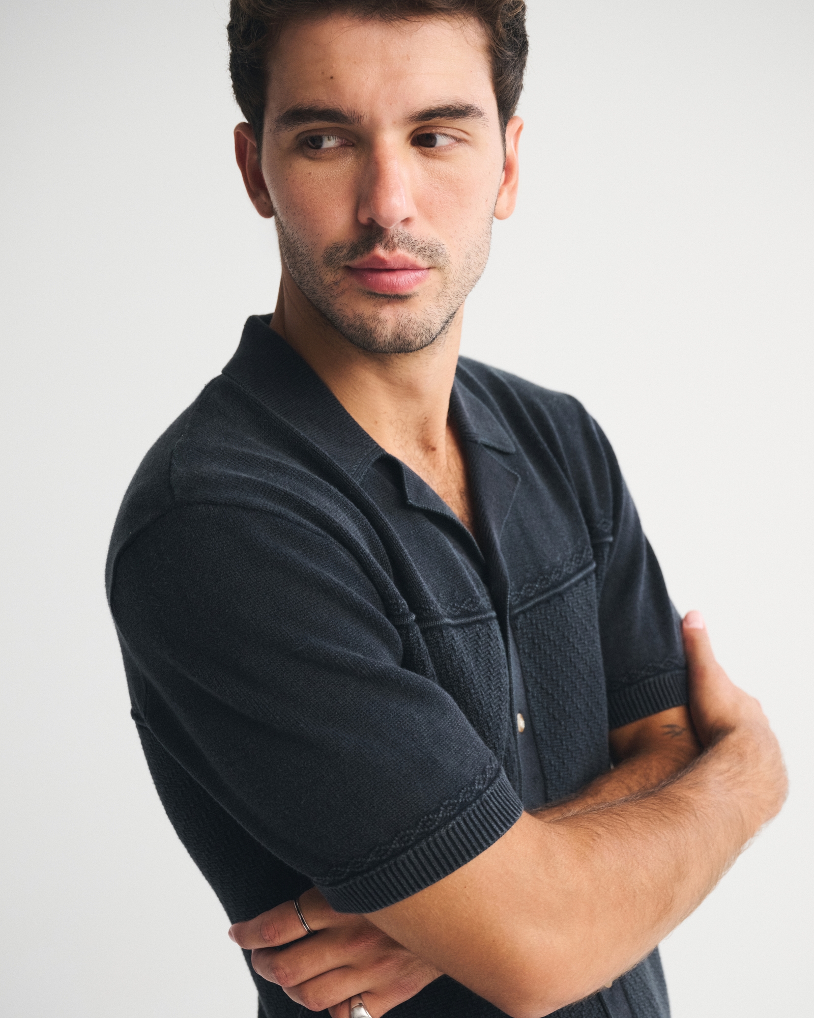 Western Button-Through Sweater Polo