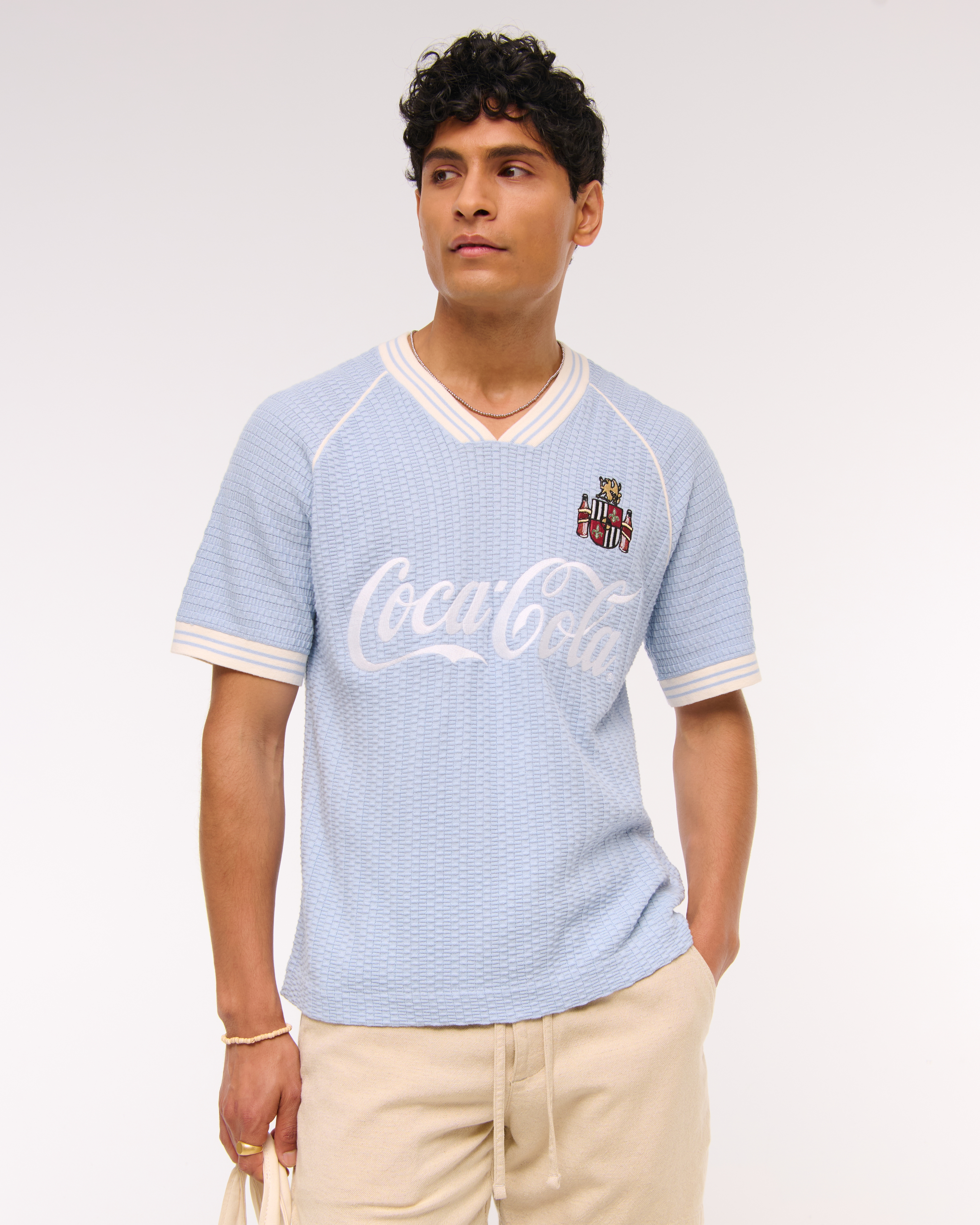 Abercrombie & Fitch Coca-cola Soccer Jersey-inspired Sweater In Purple