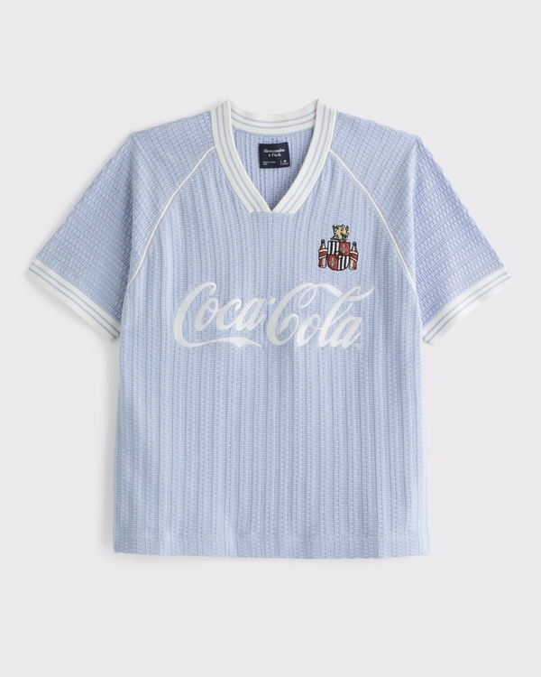 Coca-Cola Soccer Jersey-Inspired Sweater, Periwinkle view 1