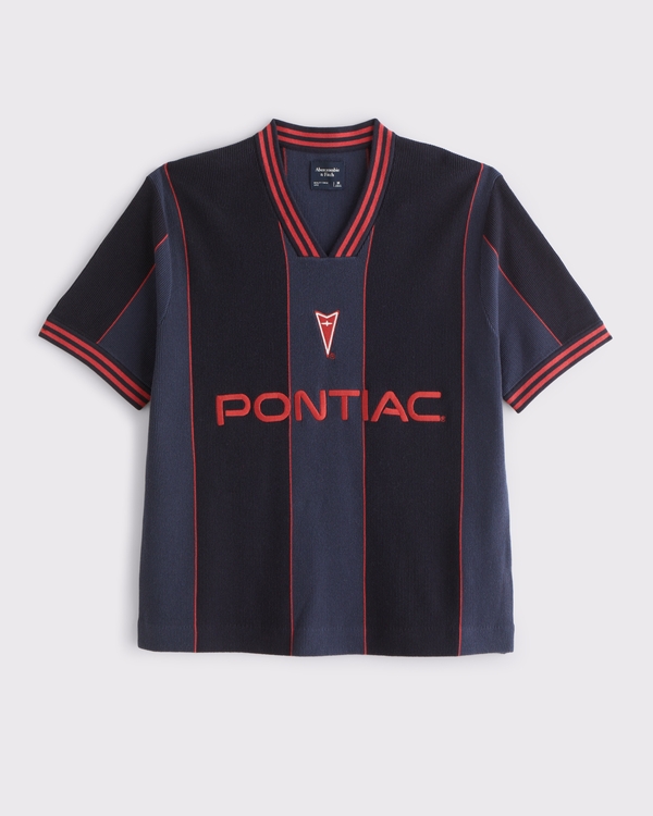 Pontiac サッカージャージ風セーター, サファイアストライプ view 1