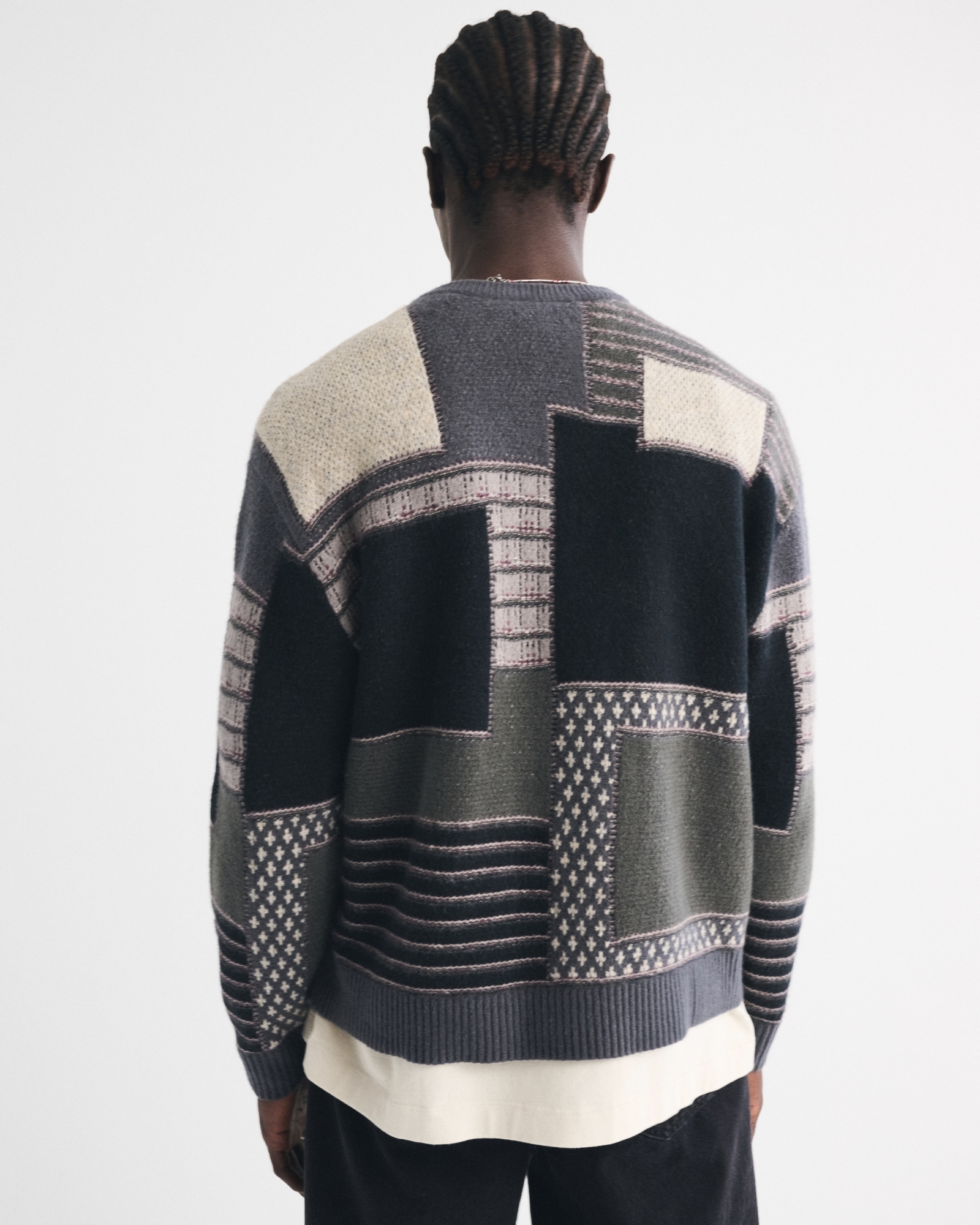 Oversized Poker Graphic Crew Sweater