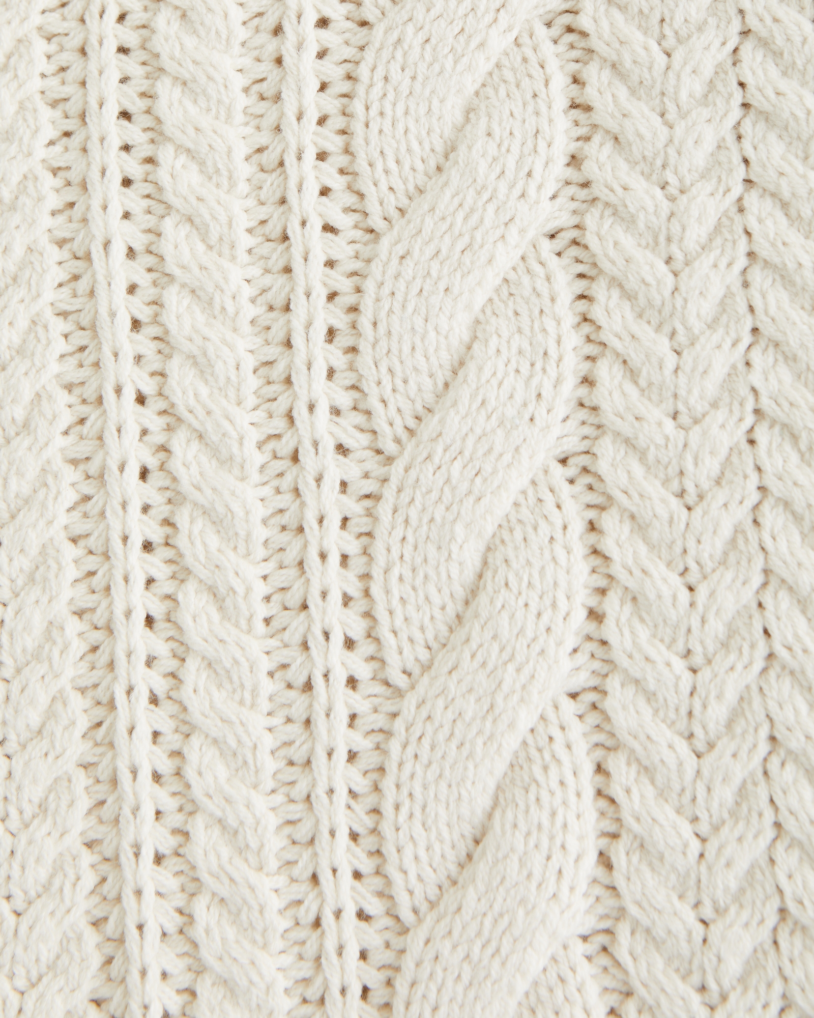 Oversized Cable V-Neck Sweater