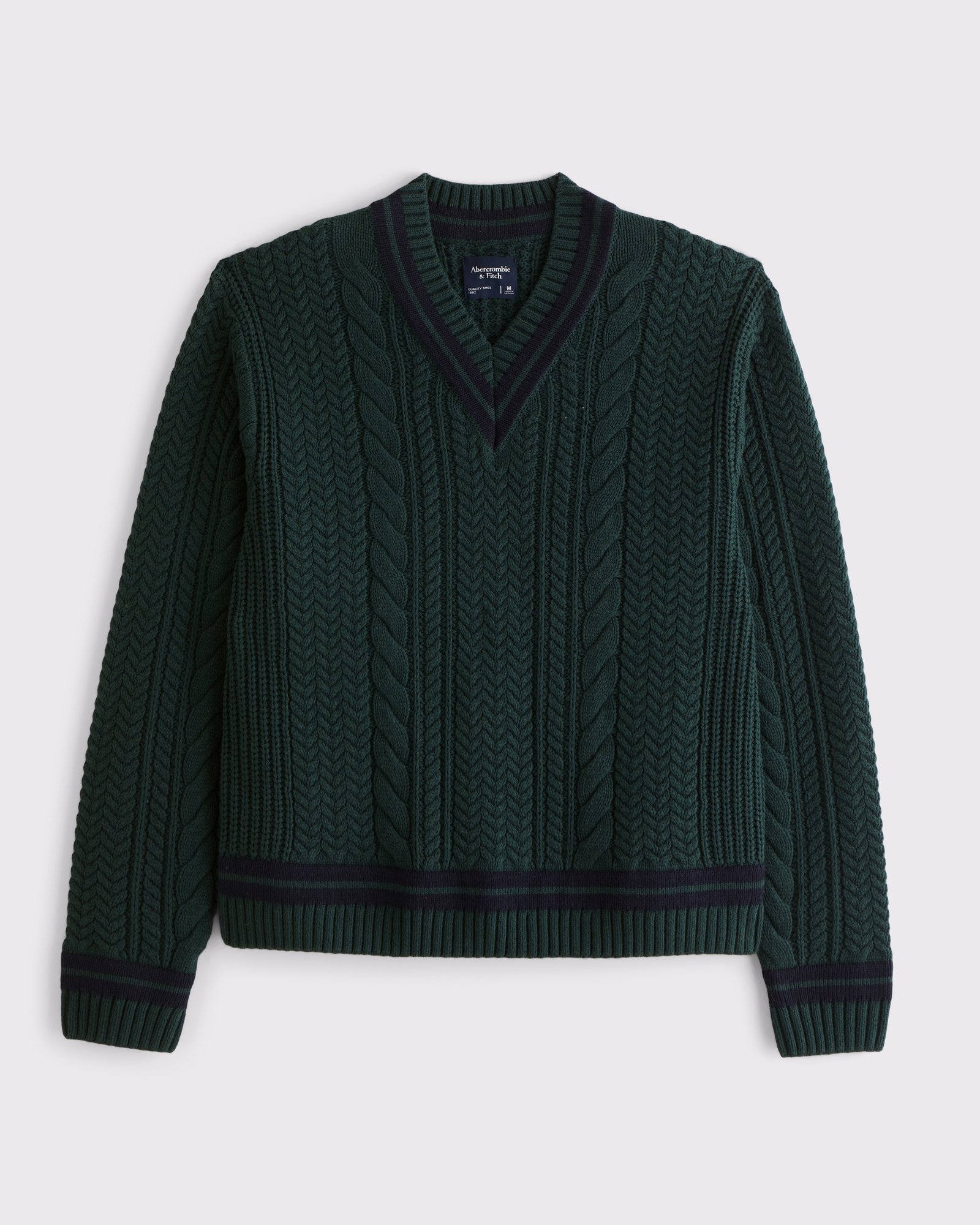 Oversized Cable V-Neck Sweater