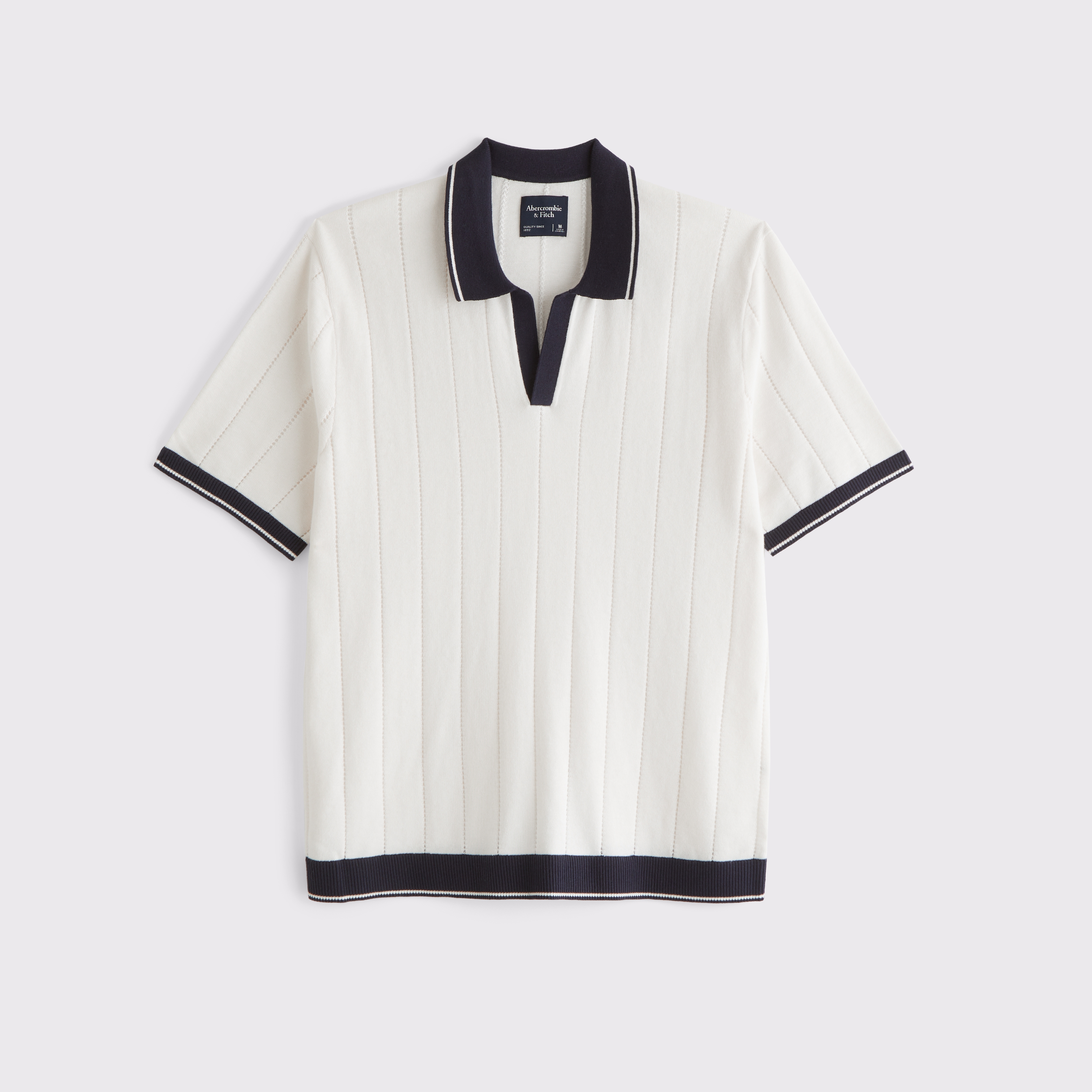 Abercrombie & Fitch Preppy Tennis Johnny Collar Sweater Polo In White