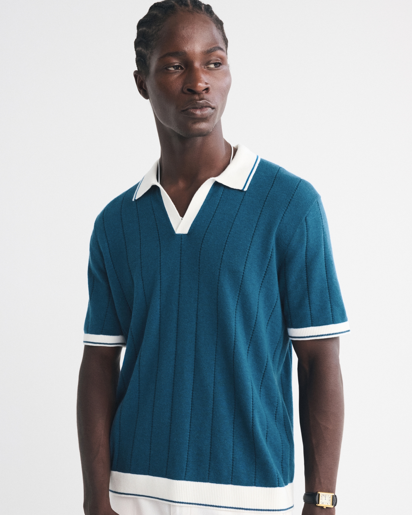 Preppy Tennis Johnny Collar Sweater Polo