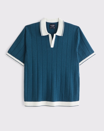 Preppy Tennis Johnny Collar Sweater Polo