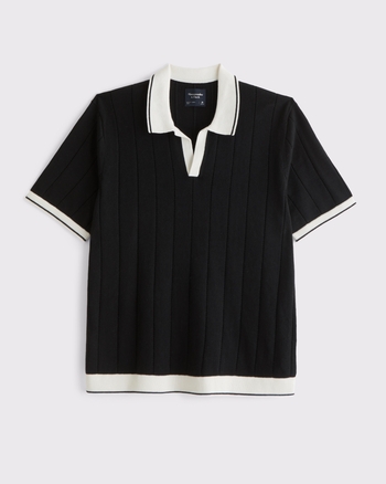 Preppy Tennis Johnny Collar Sweater Polo
